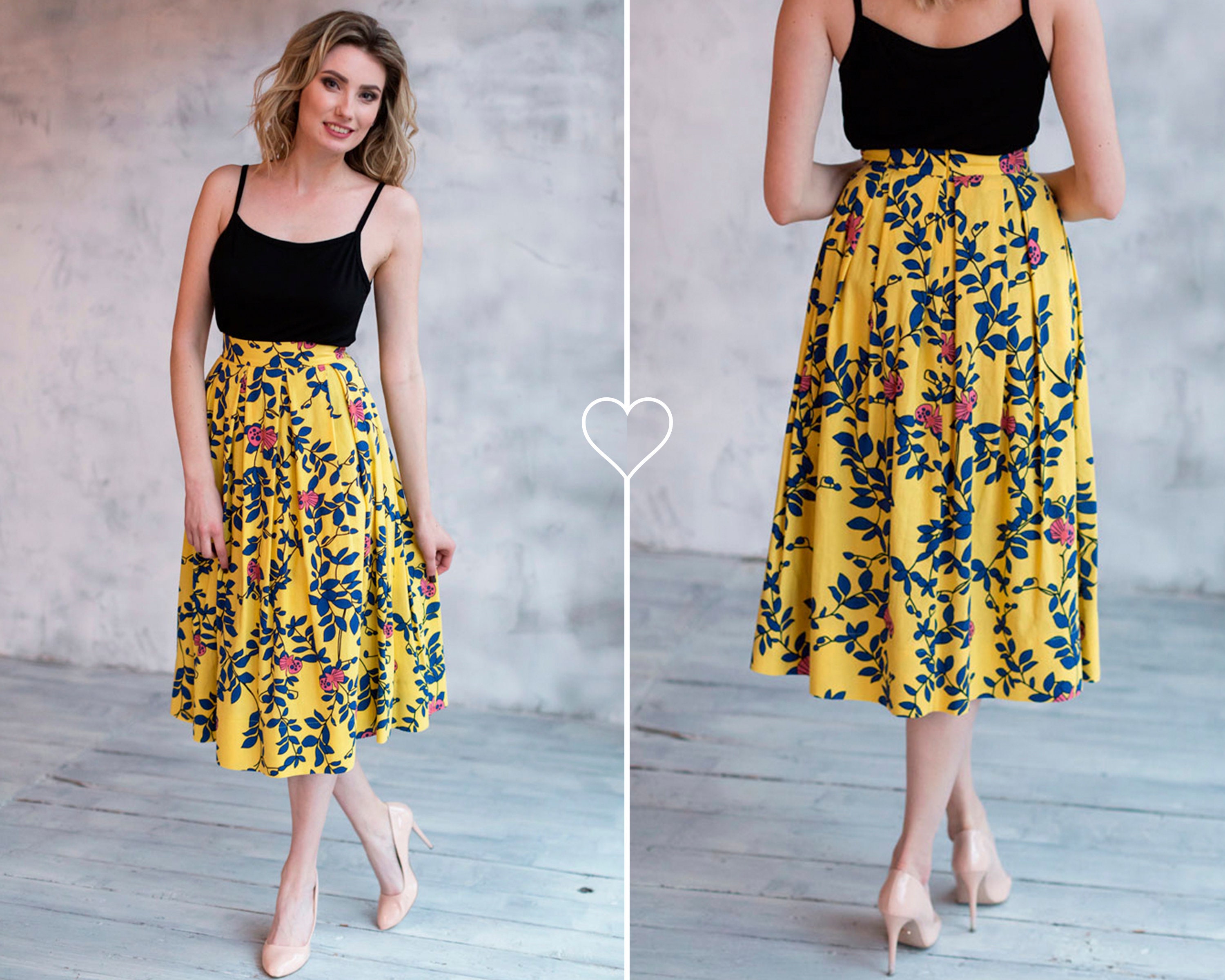 Lilian High Waist Midi Skirts