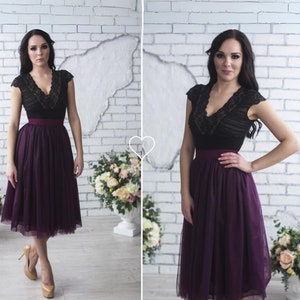 Knee length tulle skirt / high waist tutu skirt / bridesmaid skirt / midi tulle plus size skirt / special occasion (different colors)