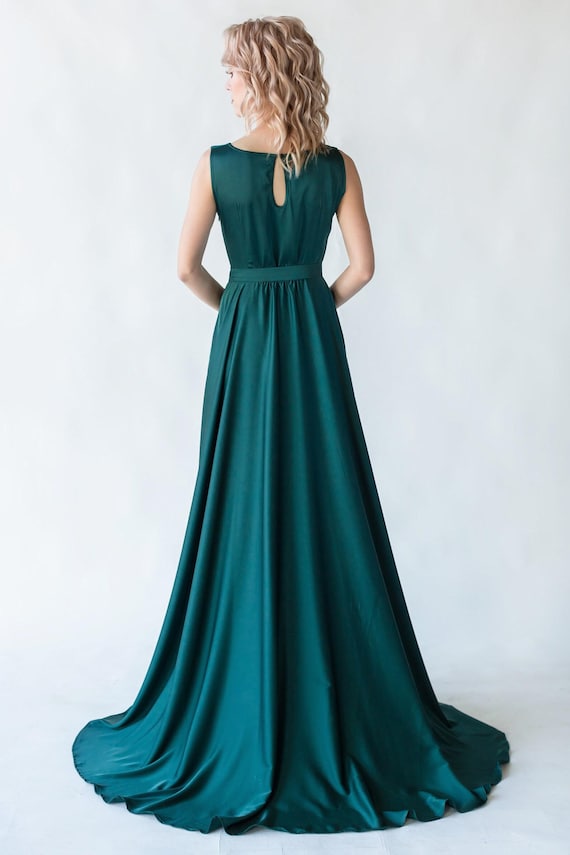 blue green formal dress Gorgeous Trumpet Hunter Long Green / 00 line long prom dress Long Formal Dress by LaDivine