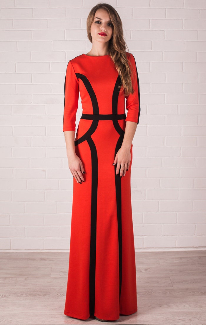 a line jersey midi dress Black Jersey Drop Waist Sarah Midi Dress main image 1