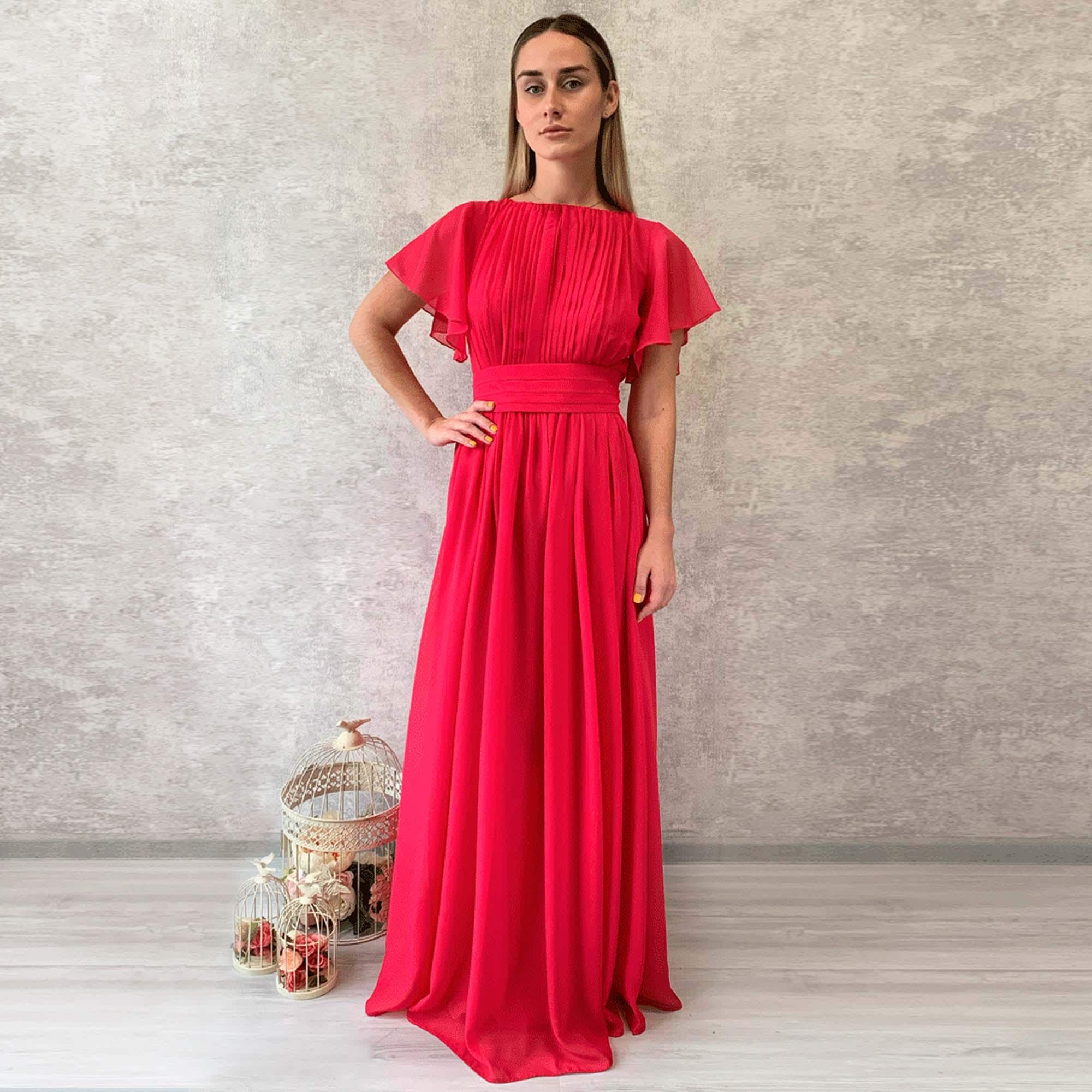 Red Grecian Dress - Etsy