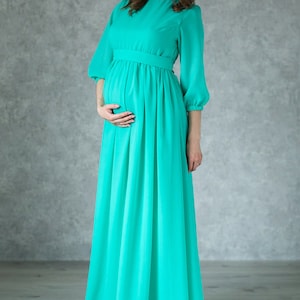 Elegance Emerald Maternity Dress / Long Green Formal Dress for Future ...