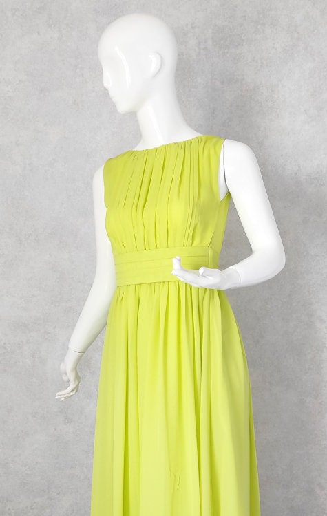 green emerald velvet dress Lime Green Tiered Modal Maxi Dress main image 1