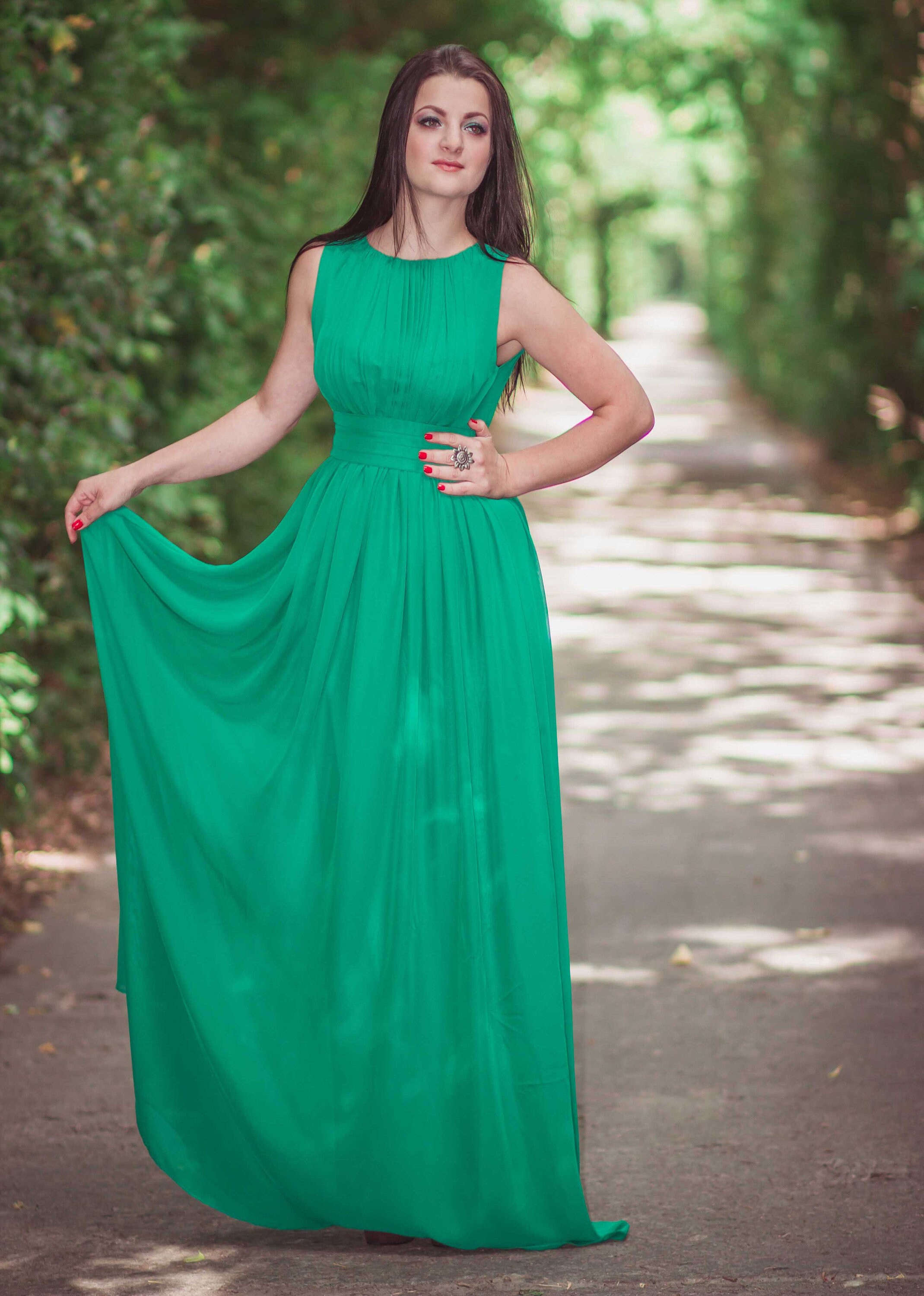 emerald green grecian dress Emerald Green and more colors Chiffon Dress: Flowy Grecian Style Gown