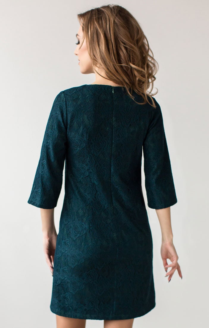 emerald green lace cocktail dress Short Green Homecoming Dress with Beads