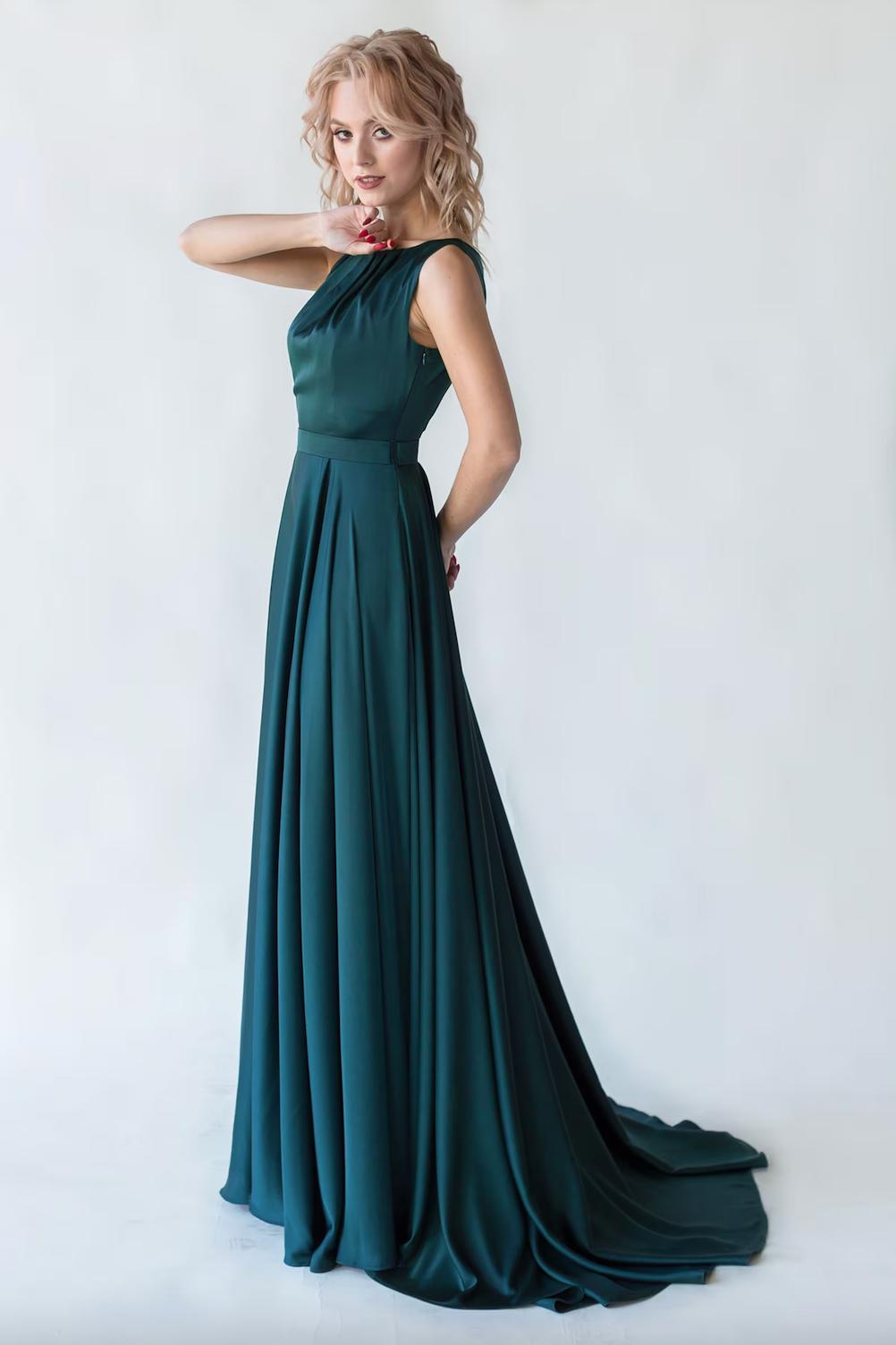 green emerald velvet dress Chic and Holland HF110301 - Sheer Cape Sleeve Evening Dress 24 / Mauve/Silver