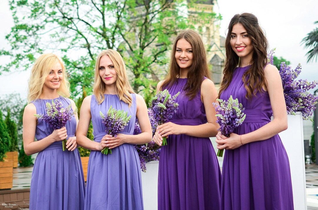 Long Lavender Bridesmaid Dress Full Length Formal Slevless Chifon Evening Gown Greek Bridesmaid Dress Grecian Style Lavender Dress Etsy UK