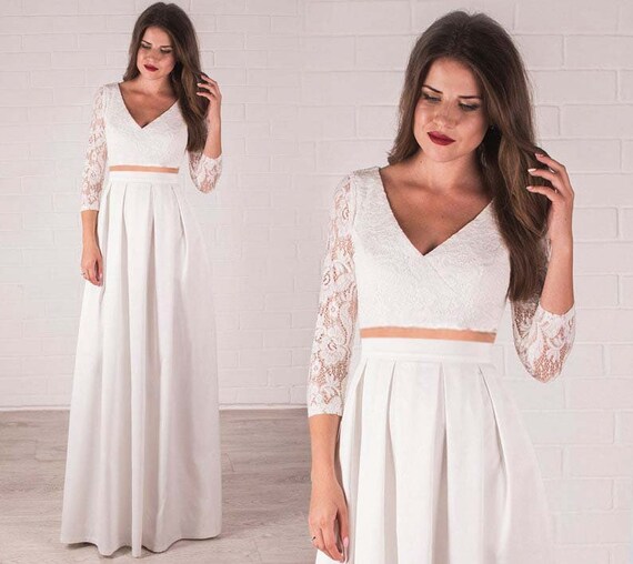 Elegante Gonna da Sposa A Line e Top in Pizzo per Marie | Etsy Italia