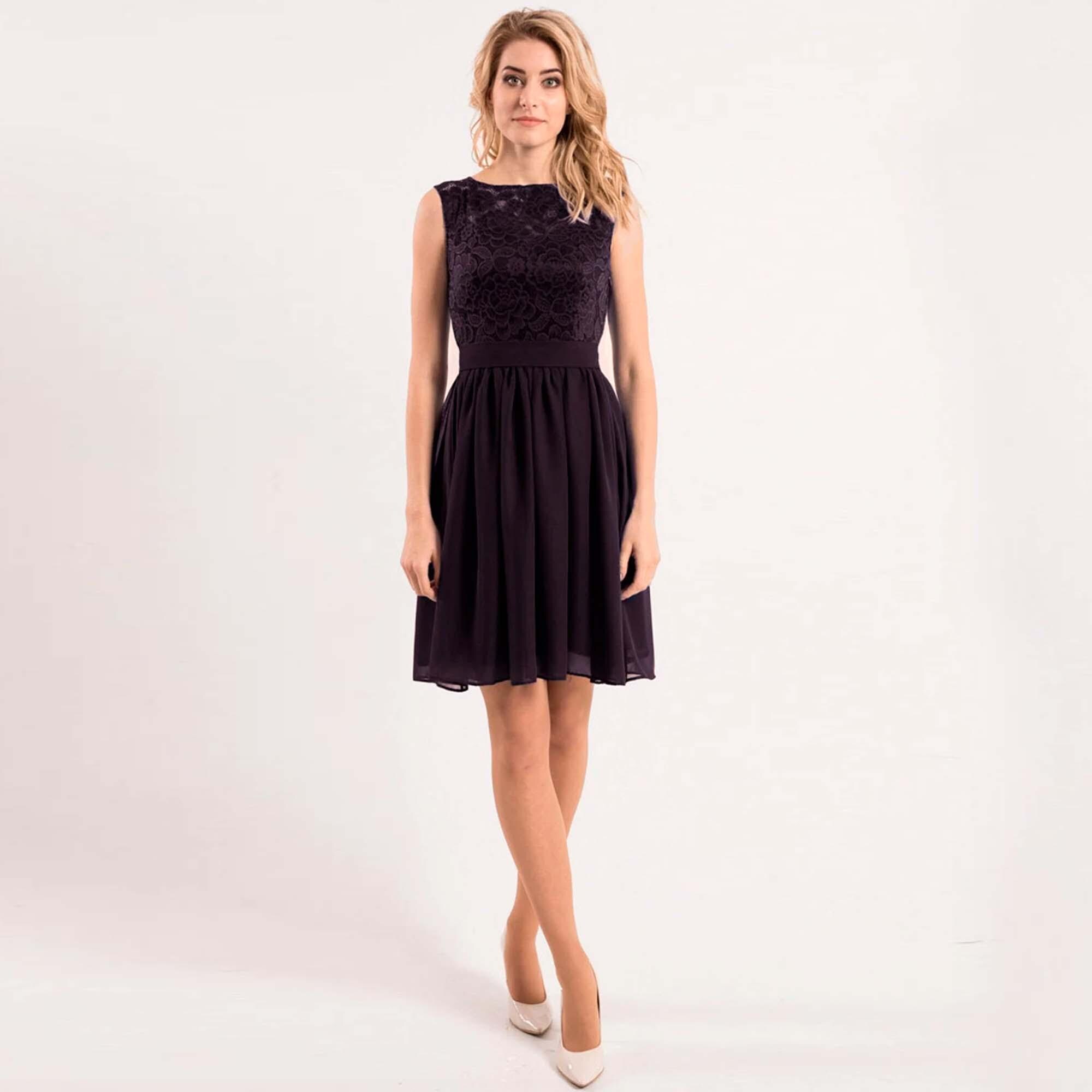 pink bridesmaid dresses canada Lenore Black Lace Bodice Mini Dress  Louche