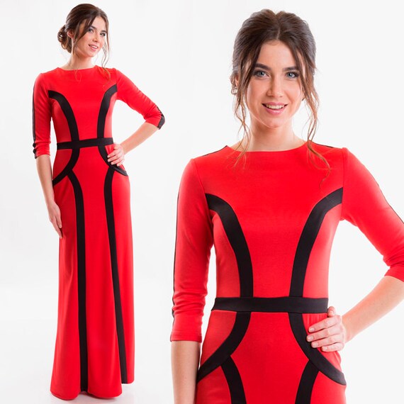 Long-Sleeved Vinyl Insert Dress - Women - Ready-to-Wear