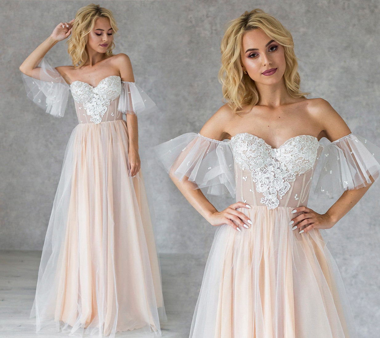 Bohemian Wedding Dress With Built-in 