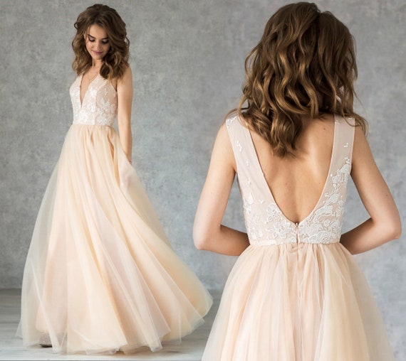 deep open back dress