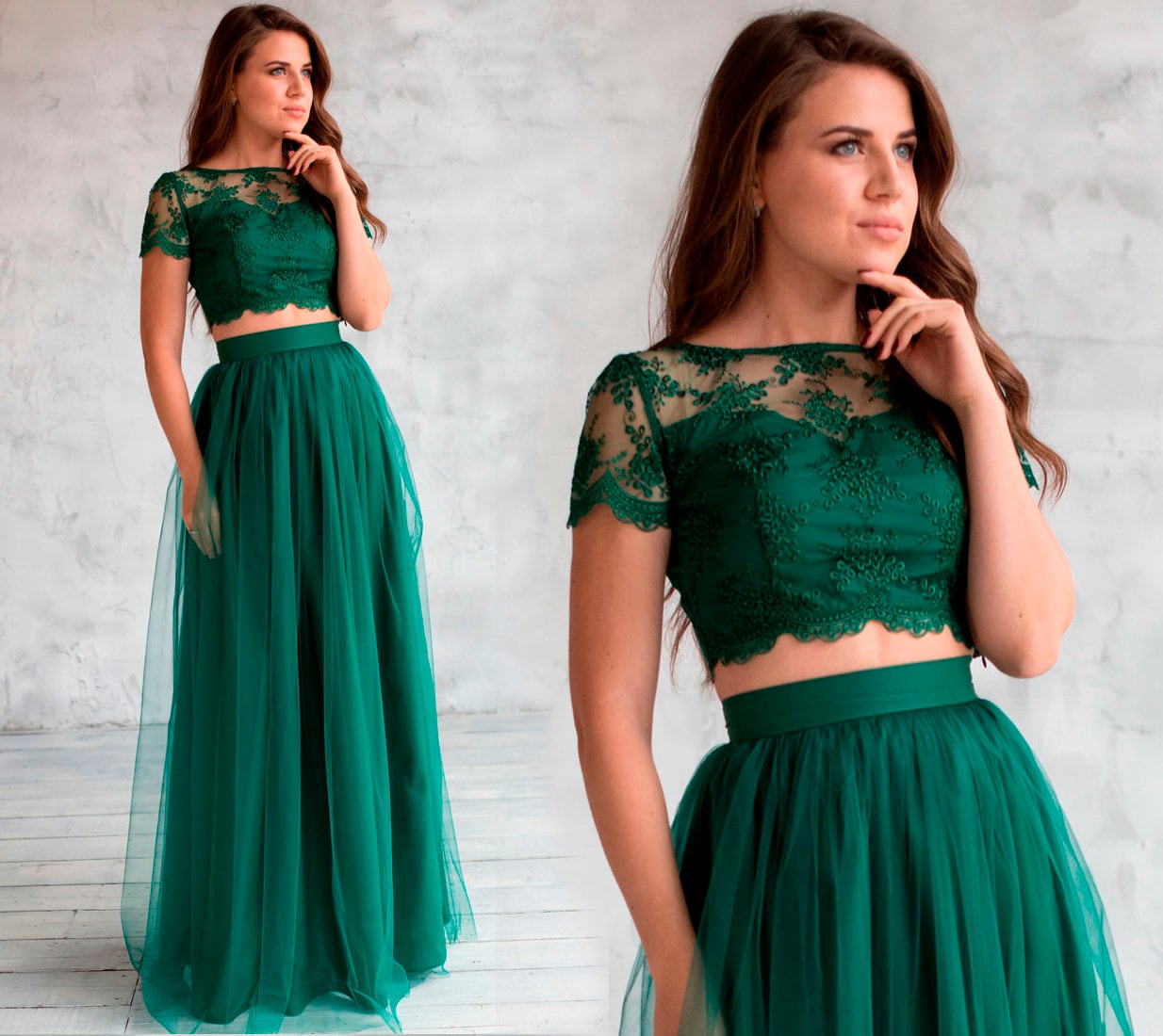 two piece set formal dress