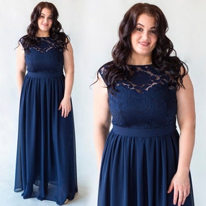 Navy Formal Plus Size Dress Etsy UK