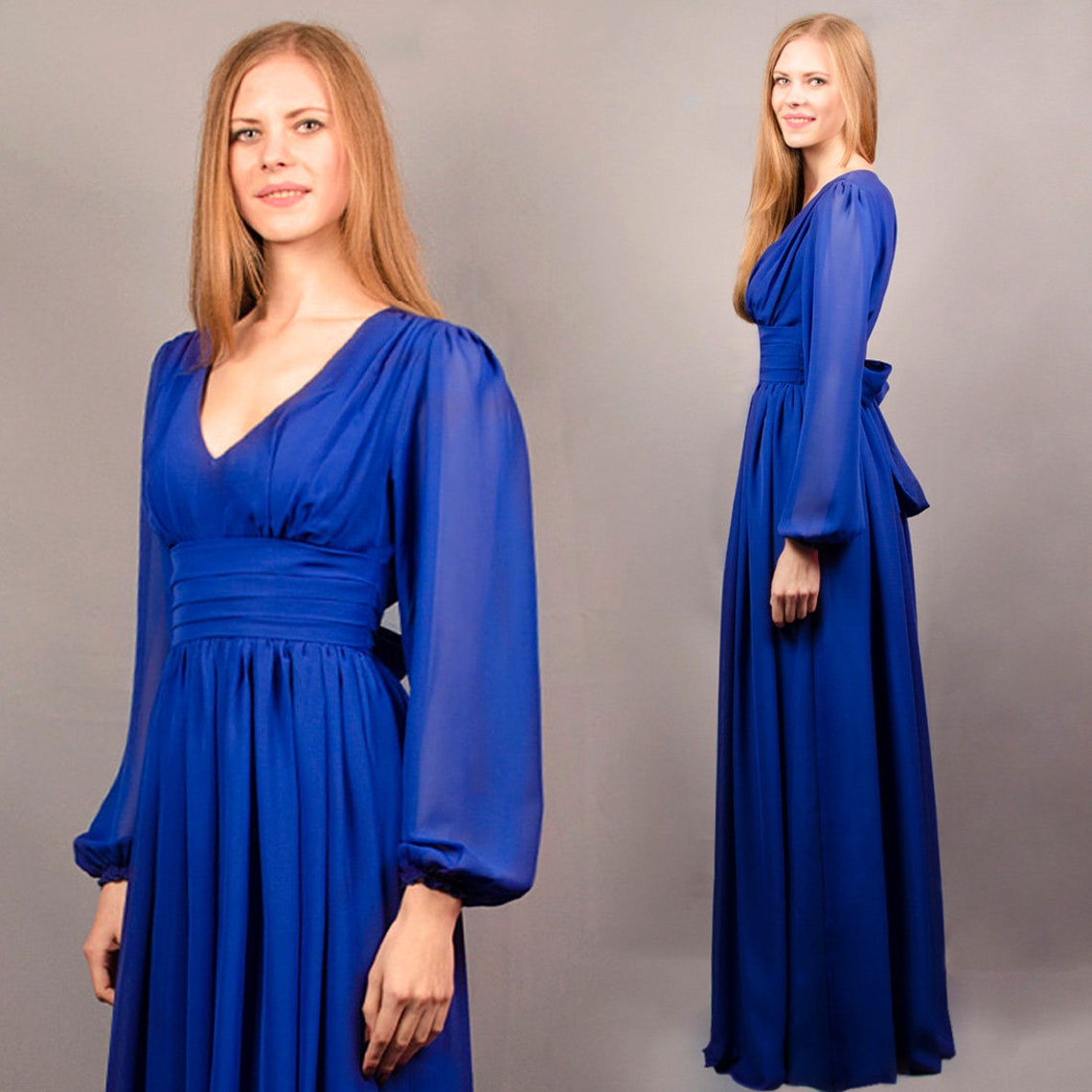 Elegant V Neck Flowy Chiffon Dresses with Wraps Blushing Pink main image 0