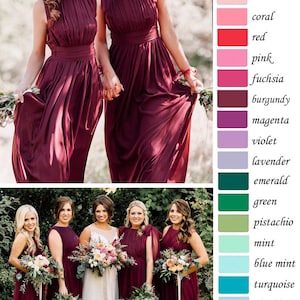 Bridesmaid Dress Marsala Maxi / Woman Long Chiffon Dress / Elegant ...