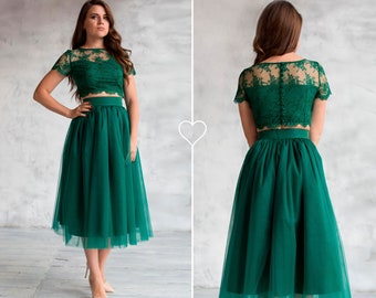 Emerald tulle skirt / emerald green midi tulle skirt / adult tutu skirt / bridesmaid emerald skirt / mesh skirt (different colors)