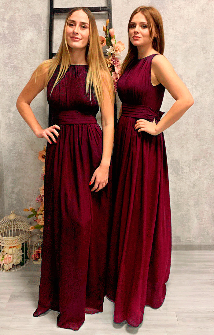Peach and shop maroon dress