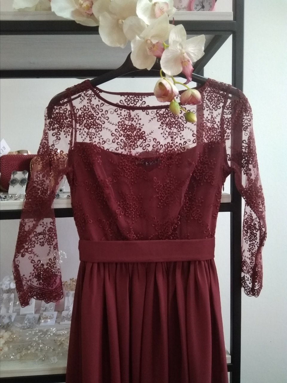 princess polly baby blue dress Babynice666 Burgundy Bridesmaid Dress with 3/4 Sleeves, Chiffon Dress with  Lace Bodice, Illusion Sleeves, Fully Lined, Zip Up Back, CPS522 from Dhgate Bridesmaid  Dress main image 0