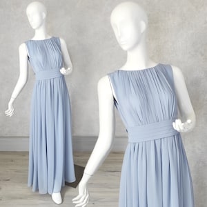 blue grey dress casual Okhai Grey & Blue Flaired Fit Casual Dress