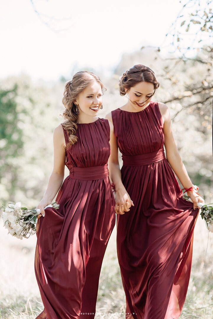 burgundy grecian dress Magenta Maxi Dress