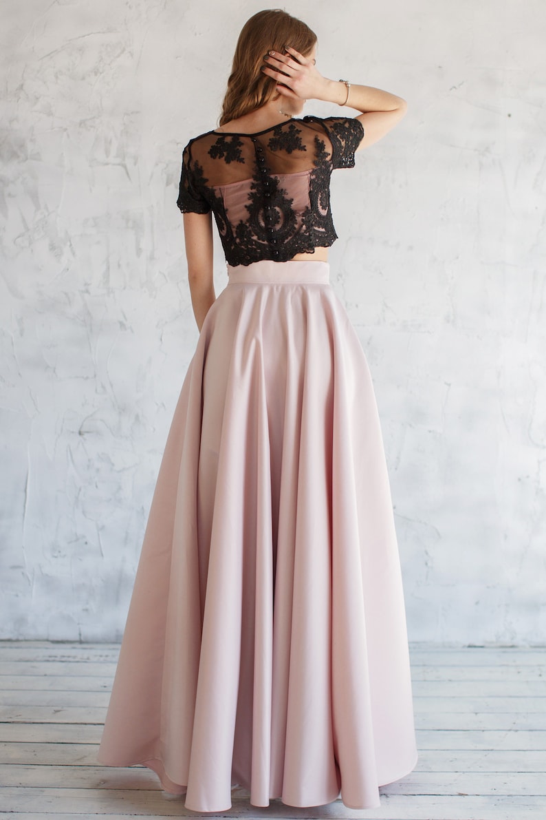 Elegant Formal Blush Satin Full Skirt / Maxi blush skirt with Etsy