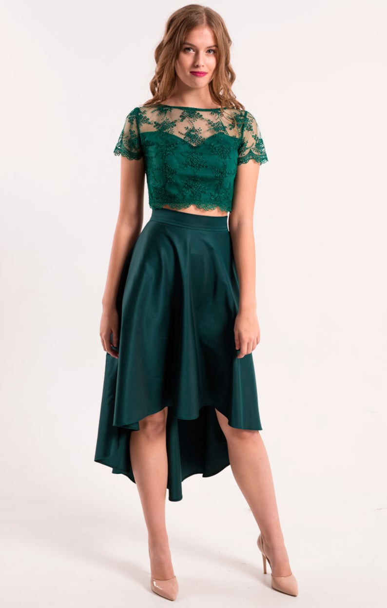 BGD Women Woman Long A-line Skirt 8050 - Emerald Green - El Mirage main image 0