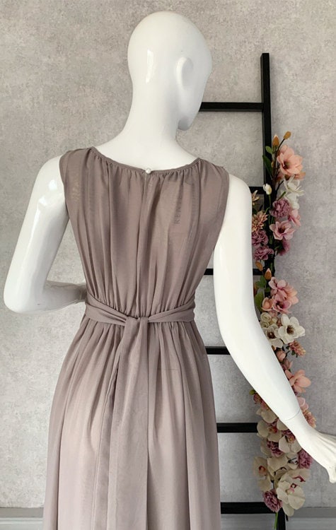 grecian style chiffon dress Greek Goddess Chiffon Dress S, M sizes: Elegant formal grey gown
