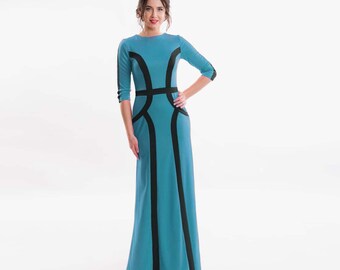 teal bodycon dress long sleeve Ruched Long Sleeve Stretch Jersey Dress (Women)