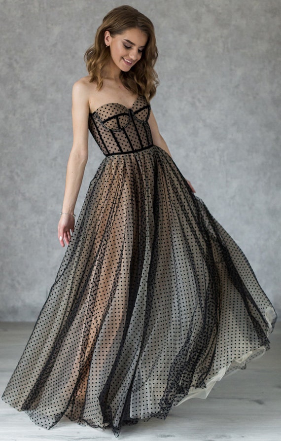 Polka dot evening gown discount