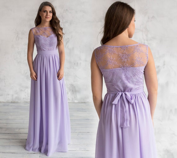 long lavender dress