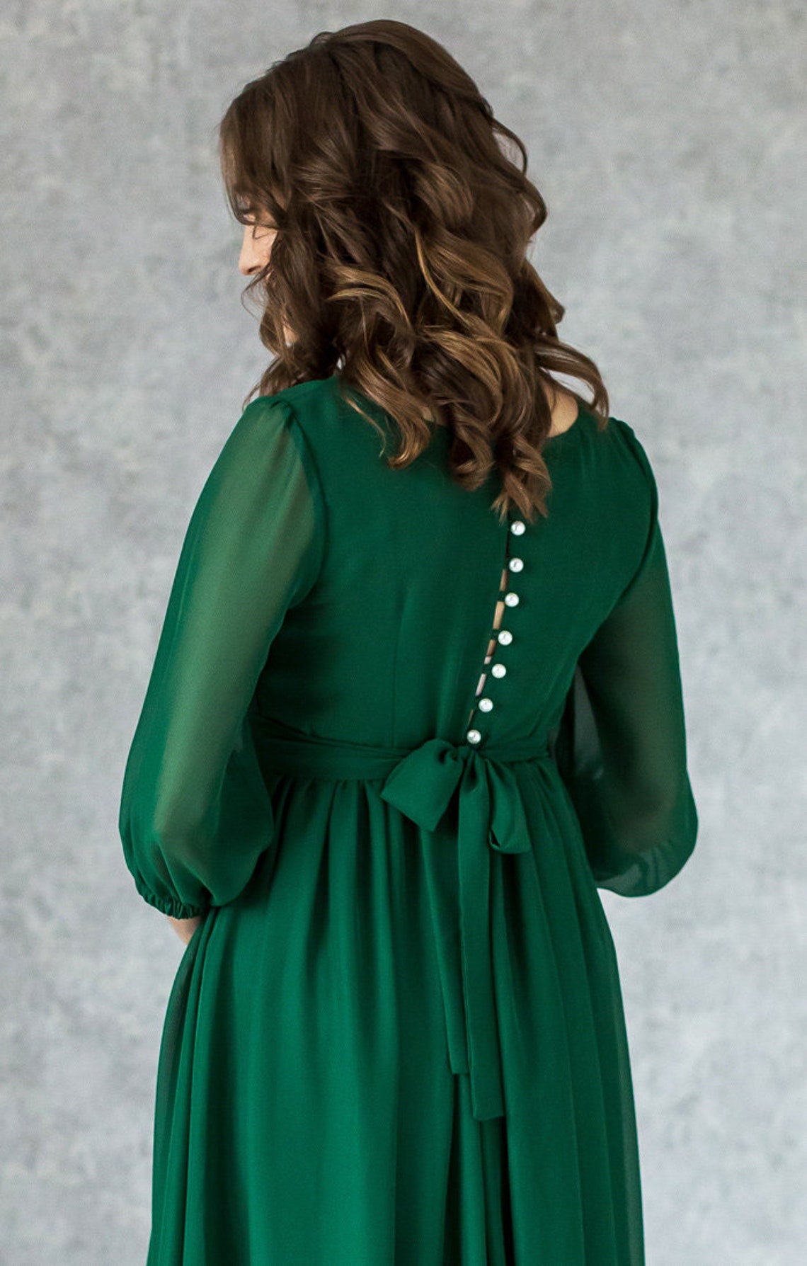 emerald green maternity gown