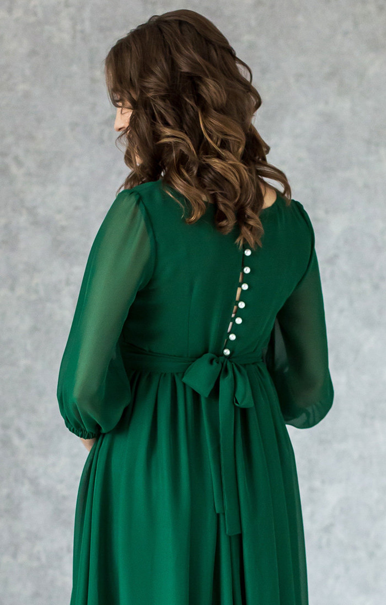 emerald green maternity gown
