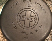 Griswold Large Logo Cast Iron No. 6 Skillet