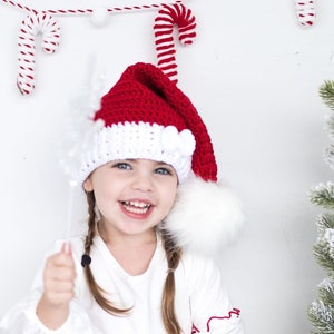 Crochet Baby Santa Hat - Toddler Beanie, Christmas Baby Hat, New Baby Christmas Hat, My 1st Christmas Hat, Christmas Photo Prop