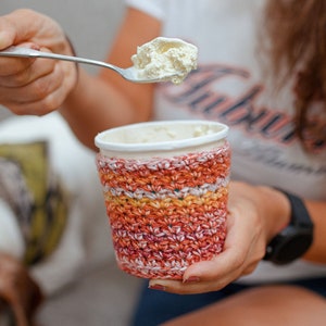 Ice Cream Cozy - Cotton Ice Cream Sleeve, Fall Cozy, Ice Cream Holder, Ice Cream Cozy, Ice Cream Cover, Pint Size Ice Cream Cozy