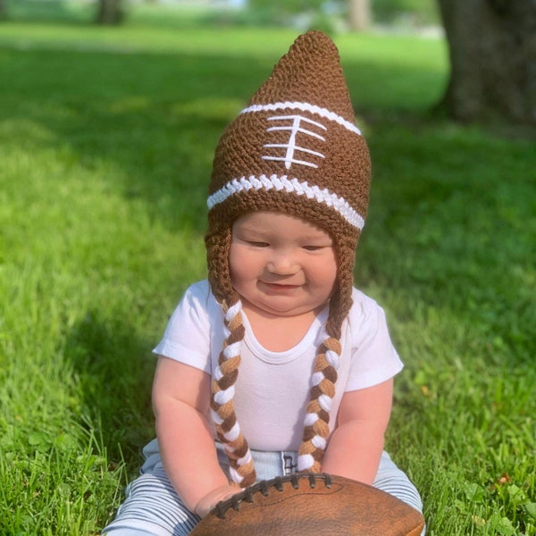Football Hat, Baby Football Hat, Newborn Football Photo Prop, Football Outfit, Toddler Football Hat, Sports Hat, Football Beanie