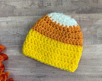 Preemie Candy Corn Hat - Preemie Hat, Newborn Hat, Preemie Photography, Infant Hat, Preemie Beanie, Crochet Preemie Hat, Preemie Halloween