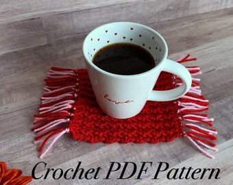 The Ripton Mug Rug PATTERN - Crochet PDF Pattern - Crochet Mug Rug Pattern - Coffee Coaster - Crochet Coasters - Coffee Mug Rug - Desk Decor