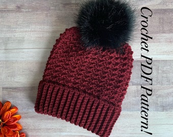 The Ripton Beanie PATTERN, Crochet PDF Pattern, Crochet Pattern, Crochet Beanie Pattern, Crochet Hat Pattern, Slouchy Beanie Pattern