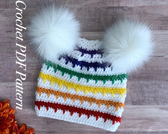 The Dropsicle Beanie PATTERN Crochet PDF Pattern - Crochet Pattern, Crochet Beanie Pattern, Crochet Hat Pattern, Messy Bun Beanie Pattern