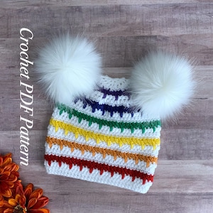 The Dropsicle Beanie PATTERN Crochet PDF Pattern - Crochet Pattern, Crochet Beanie Pattern, Crochet Hat Pattern, Messy Bun Beanie Pattern