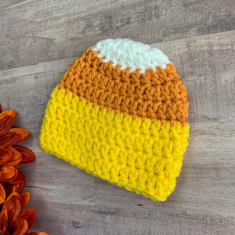 Preemie Candy Corn Hat Preemie Hat, Newborn Hat, Preemie Photography, Infant Hat, Preemie Beanie, Crochet Preemie Hat, Preemie Halloween image 3