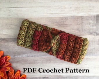 The Ohh So Autumn Ear Warmer Crochet PDF PATTERN - Ear Warmer Crochet Pattern, Crochet Headband Pattern, Winter Headband Pattern