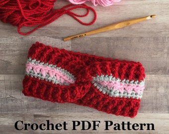 The Cross-lines Ear Warmer PATTERN, Crochet PDF Pattern, Crochet Ear Warmer Pattern, Crochet Headband Pattern, Easy Crochet Pattern