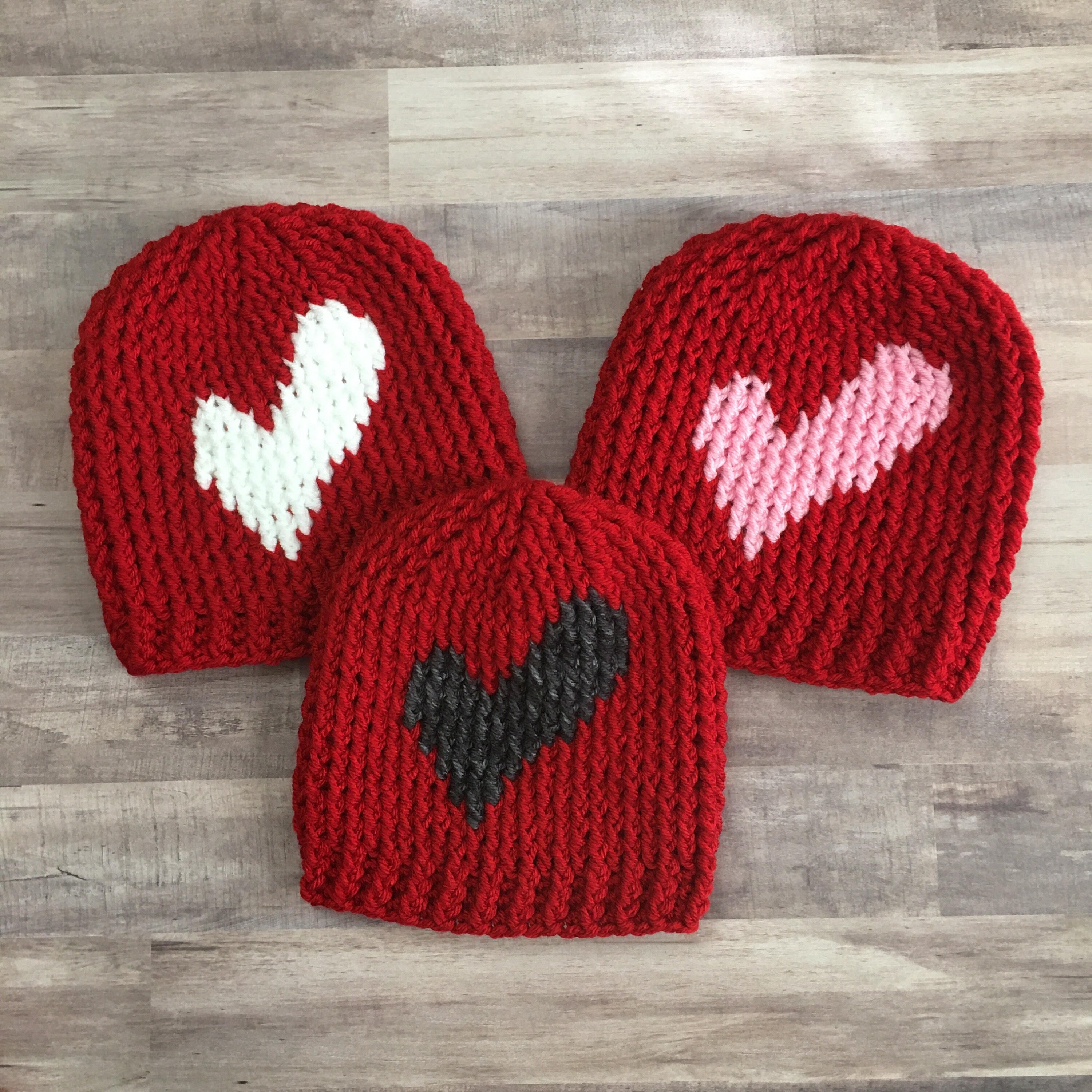 Hat With Heart Cute Heart Hat Winter Hat Valentines Day Etsy