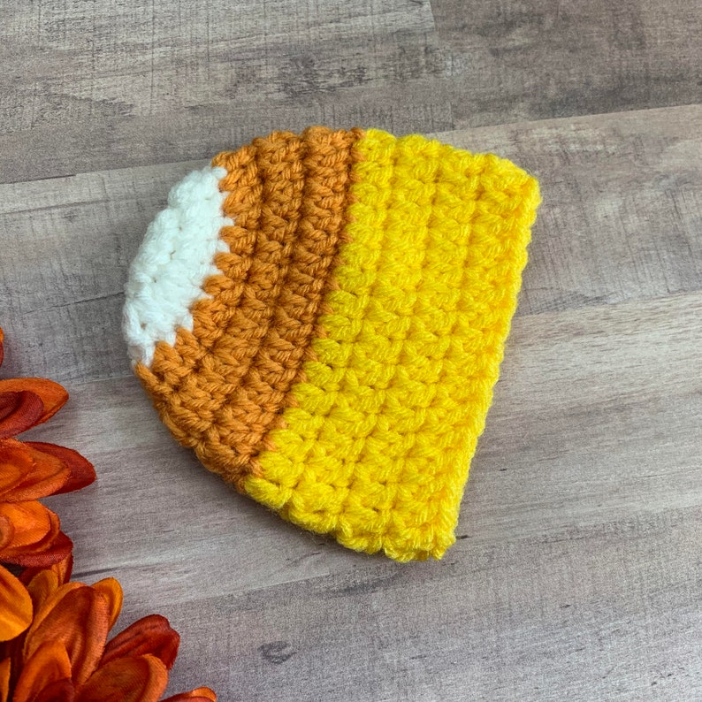 Preemie Candy Corn Hat Preemie Hat, Newborn Hat, Preemie Photography, Infant Hat, Preemie Beanie, Crochet Preemie Hat, Preemie Halloween image 5