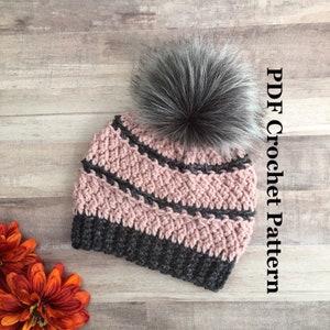 The Hilltop Beanie PATTERN, Crochet PDF Pattern, Crochet Pattern, Crochet Beanie Pattern, Crochet Hat Pattern, PDF Crochet Pattern