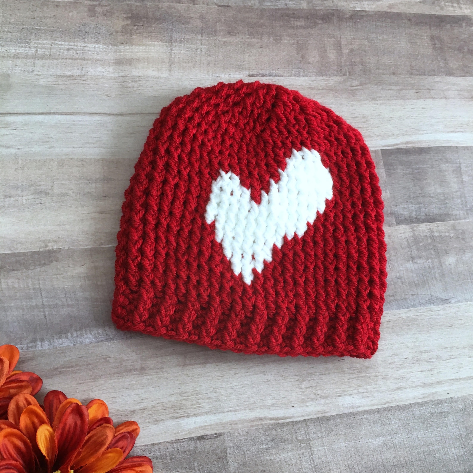 Valentines Day Beanie Toddler Girl Beanie Hat With Heart Etsy España
