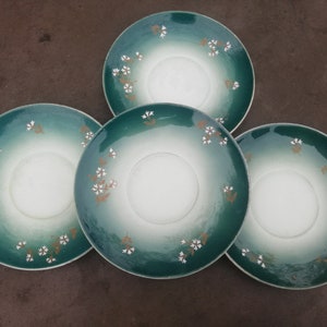 4 K&G Lunéville porcelain dessert plates English style